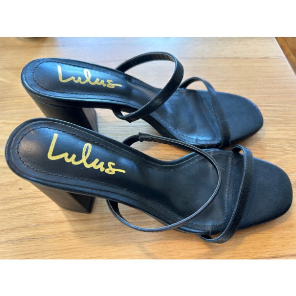 Lulus Ariellie Black High Heel Strappy Sandals - Picture 5 of 6